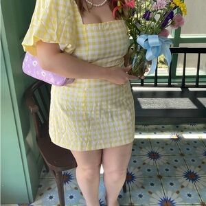 Cider Yellow Gingham Dress